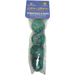 Esferas Mágicas Protección Aromanza Argentina - 4 bombitas defumación Benjuí, Eucalipto, Menta y Hojas de Romero