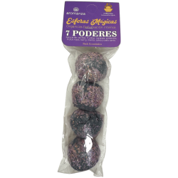Esferas Mágicas 7 Poderes Aromanza Argentina - 4 bombitas Vainilla, Frutilla, Naranja, Frutos Rojos, Menta, Salvia y Palo Santo