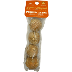 Esferas Mágicas Purificación Aromanza Argentina - 4 bombitas defumación Pimienta Blanca, Naranja Roja y Cáscaras de Naranja