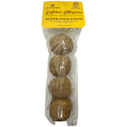 Esferas Mágicas Súper Palo Santo Aromanza Argentina - 4 bombitas defumación Ámbar, Almizcles, Maderas de Oriente y Palo Santo
