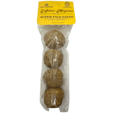 Super Palo Santo Magic Spheres Aromanza Argentina - 4 Ambre, Muscs, Bois Orientaux et Bombes Fumigènes Palo Santo