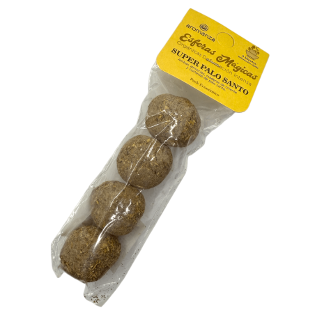 Super Palo Santo Magic Spheres Aromanza Argentina - 4 Ambre, Muscs, Bois Orientaux et Bombes Fumigènes Palo Santo