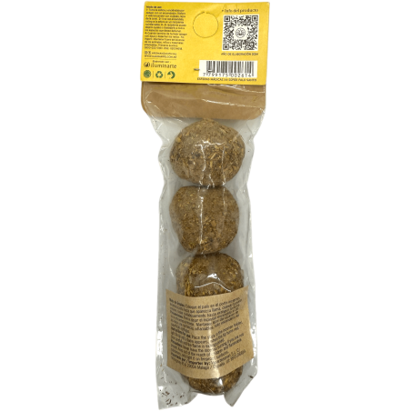 Esferas Mágicas Súper Palo Santo Aromanza Argentina - 4 bombitas defumación Ámbar, Almizcles, Maderas de Oriente y Palo Santo
