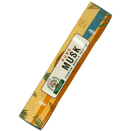 Incienso Puro Almizcle Namaste India Premium Masala - Cajetilla de 15gr.