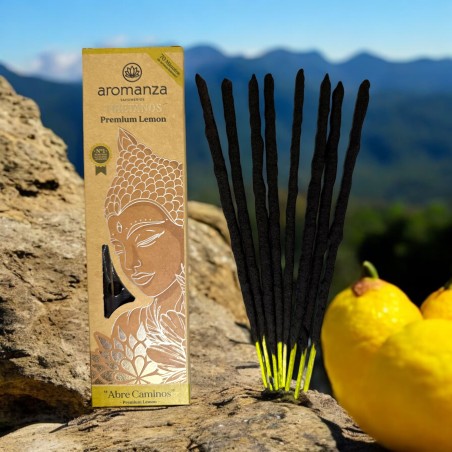 Incienso Tibetano Limón Abre Caminos Inciensos Aromanza Argentina - Sahumerio artesanal 8 varillas extra gruesas artesanales