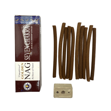 GOLDEN NAG Dhoop Weihrauch Sieben Chakren - Masala Dhoop Sticks - 1 Packung mit 10 Riegeln