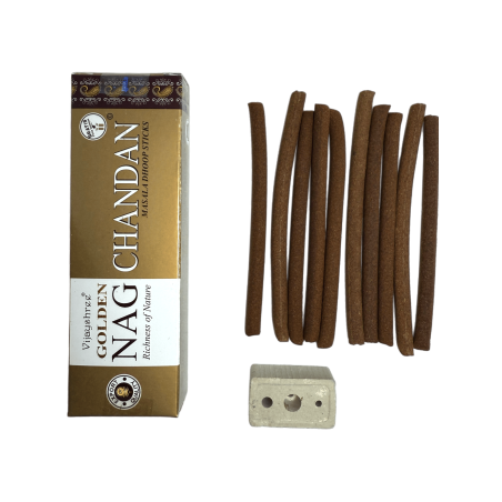 GOLDEN NAG Chandan Dhoop Incense - Masala Dhoop Sticks - 1 pack of 10 bars
