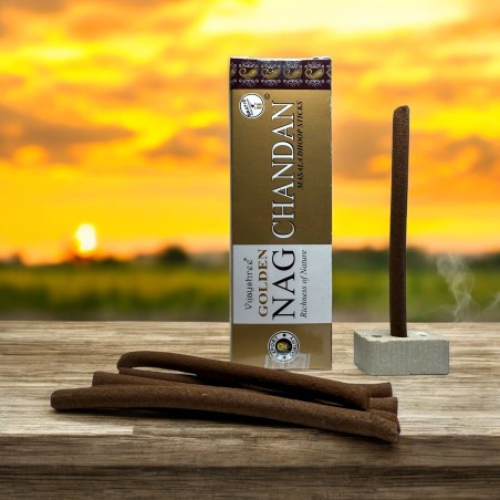 GOLDEN NAG Chandan Dhoop Incense - Masala Dhoop Sticks - 1 pack of 10 bars