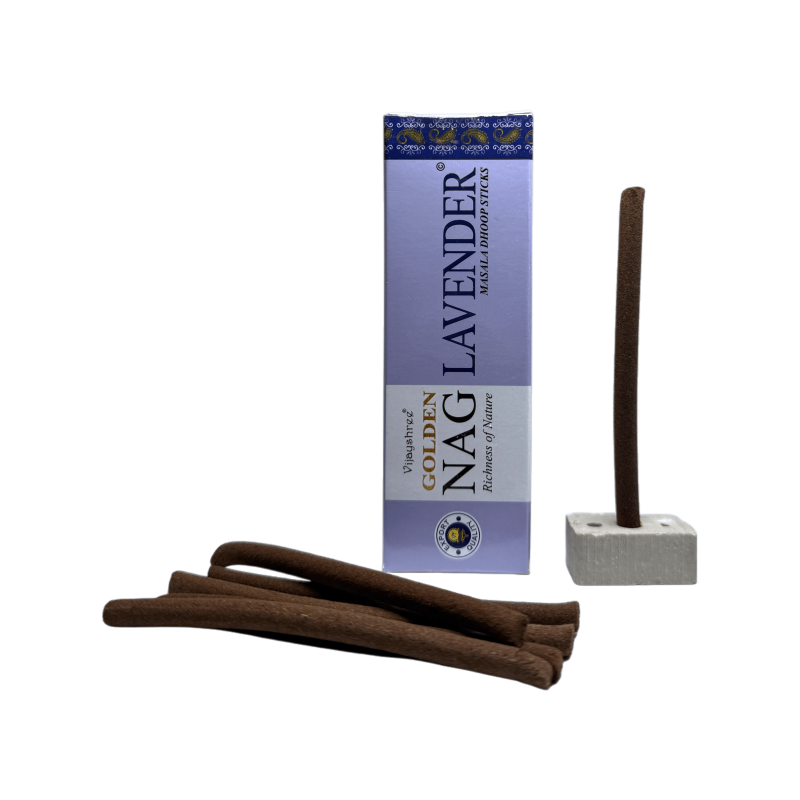 GOLDEN NAG بخور اللافندر Dhoop - أصابع ماسالا دوب - 1 عبوة من 10 قطع-البخور الذهبي ناج دوب فيجايشري-HOSTENATURA