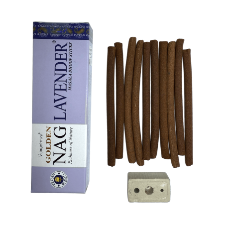 GOLDEN NAG Dhoop Lavendel Räucherstäbchen - Masala Dhoop Sticks - 1 Packung mit 10 Riegeln