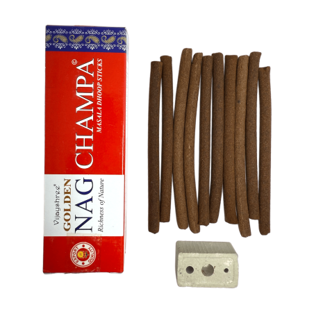GOLDEN NAG Dhoop Champa Räucherstäbchen - Masala Dhoop Sticks - 1 Packung mit 10 Riegeln