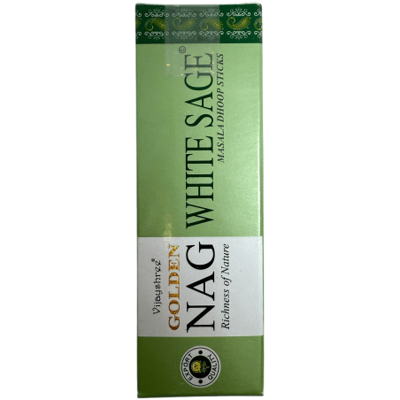 GOLDEN NAG Tămâie Dhoop Salvie Albă - Bețișoare Masala Dhoop - 1 pachet de 10 batoane