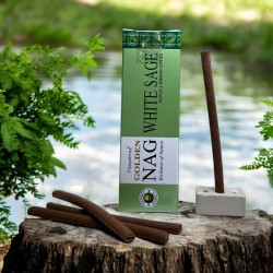 GOLDEN NAG Vit Salvia Dhoop Rökelse - Masala Dhoop Sticks - 1 förpackning med 10 barer