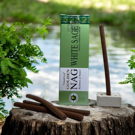 GOLDEN NAG Incienso Dhoop Salvia Blanca - Masala Dhoop Sticks - 1 paquete de 10 barritas