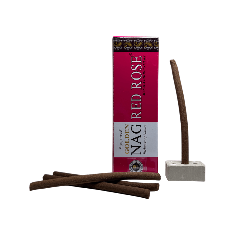 GOLDEN NAG Incienso Dhoop Rosas - Masala Dhoop Sticks - 1 paquet de 10 barretes-Incienso Golden Nag Dhoop Vijayshree-HOSTENATURA