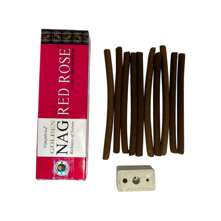 Incenso GOLDEN NAG Dhoop Roses - Palitos Masala Dhoop - 1 pacote de 10 barras