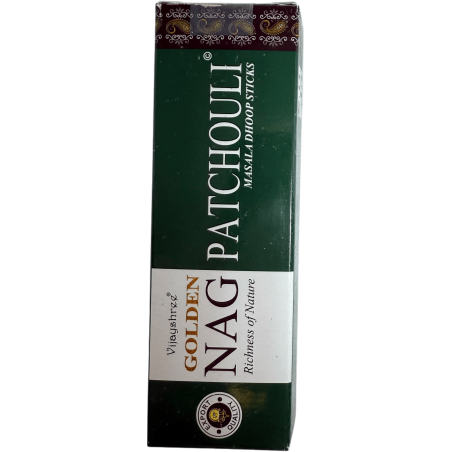 GOLDEN NAG Dhoop Patchouli Räucherstäbchen - Masala Dhoop Sticks - 1 Packung mit 10 Riegeln