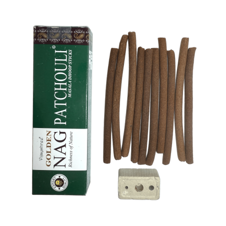 Incenso GOLDEN NAG Dhoop Patchouli - Bastoncini Masala Dhoop - 1 confezione da 10 barrette
