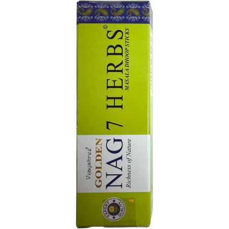 GOLDEN NAG Kadzidełka Dhoop 7 Ziół - Masala Dhoop Sticks - 1 opakowanie 10 batonów