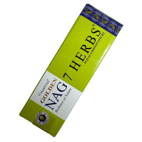 GOLDEN NAG Incienso Dhoop 7 Hierbas - Masala Dhoop Sticks - 1 paquete de 10 barritas
