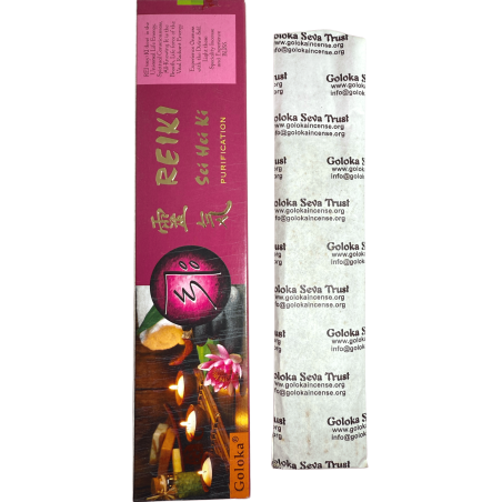 GOLOKA Incienso Reiki Sei Hei Ki - Purificación - 1 cajetilla de 15g