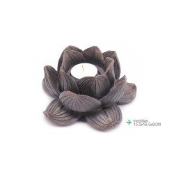 Suport pentru lumânări din rășină cu floare de lotus 15.5x16x5x8cm