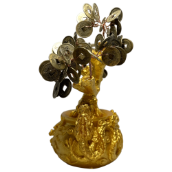 Tree of Abundance Resin 7x11x18cm with I Ching Coins - Feng Shui Decoration Attracts Money