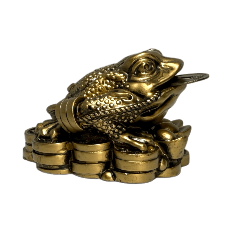 Gripau de la Riquesa Chan Chu - Diners, Prosperitat i Protecció - 5,5x5x4cm - Feng Shui Inclou Moneda-AMULETS-HOSTENATURA