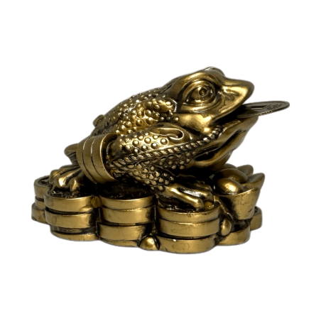 Sapo de la Riqueza Chan Chu - Dinero, Prosperidad y Protección - 5,5x5x4cm - Feng Shui Incluye Moneda