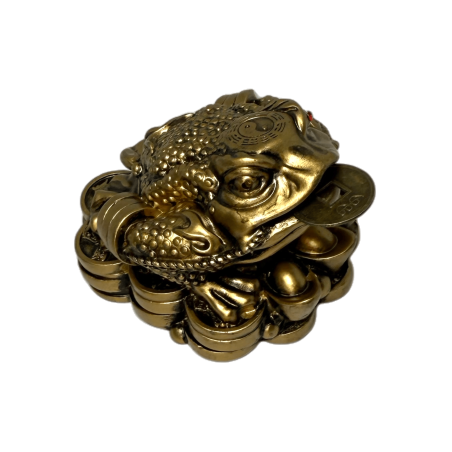Chan Chu Bogăție Broască - Bani, Prosperitate și Protecție - 5.5x5x4cm - Feng Shui Include monedă