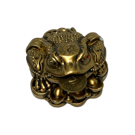 Sapo de la Riqueza Chan Chu - Dinero, Prosperidad y Protección - 5,5x5x4cm - Feng Shui Incluye Moneda