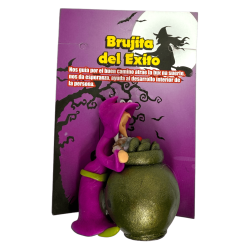 Bruxa do Sucesso com Caldeirão 6x5cm - Amuleto Esotérico HOSTENATURA - Bom Caminho, Boa Sorte, Esperança e Desenvolvimento