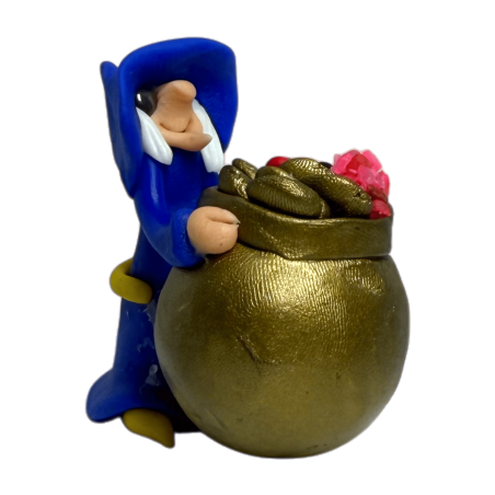 Geluk Heks met Ketel 6x5cm - Esoterisch Amulet HOSTENATURA - Moed, Vertrouwen, Vreugde en Vriendschappen