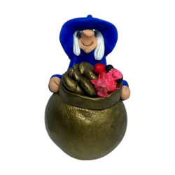 Happiness Witch with Cauldron 6x5cm - Esoteric Amulet HOSTENATURA - Courage, Confidence, Joy and Friendships