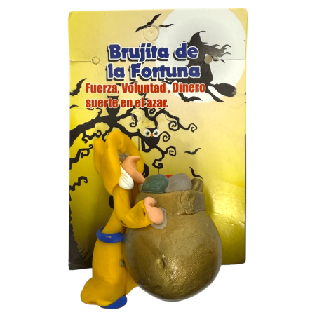 大釜を持つ幸運の魔女 6x5cm - 秘教のお守り HOSTENATURA - 強さ、意志、お金、偶然の運