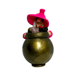 Little Witch of Studies with Cauldron 6x5cm - Esoteric Amulet HOSTENATURA - Wisdom, Good Luck, Good Concentration