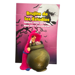 Little Witch of Studies with Cauldron 6x5cm - Esoteric Amulet HOSTENATURA - Wisdom, Good Luck, Good Concentration