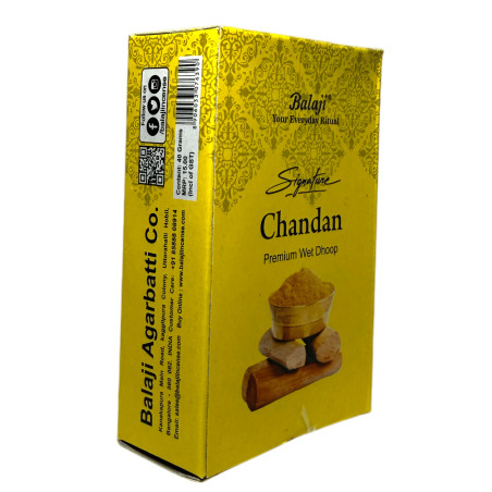 Incienso Dhoop Chandan Balaji Signature Premium - Cajita con 10 barritas de incienso dhoop