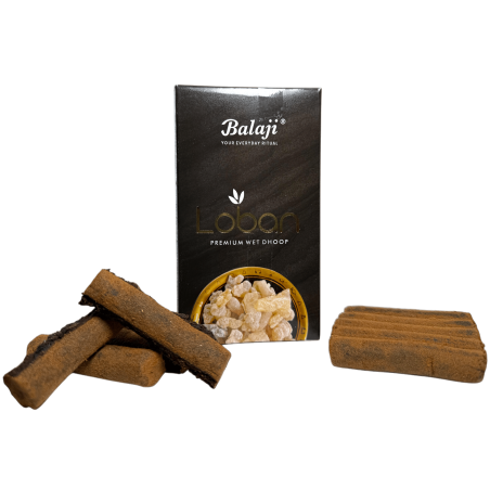 Premium Räucherstäbchen Dhoop Loban Balaji Premium Wet Dhoop - Box mit 10 Räucherstäbchen Dhoop