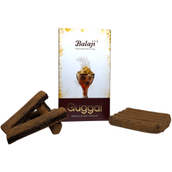نخب بخور فاخر Dhoop Guggal Balaji Premium Wet Dhoop - صندوق مع 10 أعواد بخور