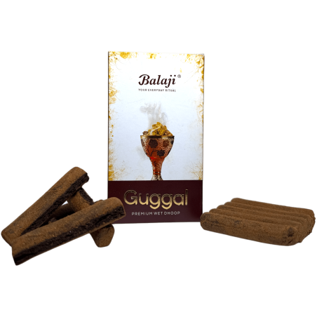 Premium Räucherstäbchen Dhoop Guggal Balaji Premium Wet Dhoop - Box mit 10 Dhoop Räucherstäbchen