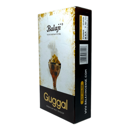 Incienso Premium Dhoop Guggal Balaji Premium Wet Dhoop - Cajita con 10 barritas de incienso dhoop