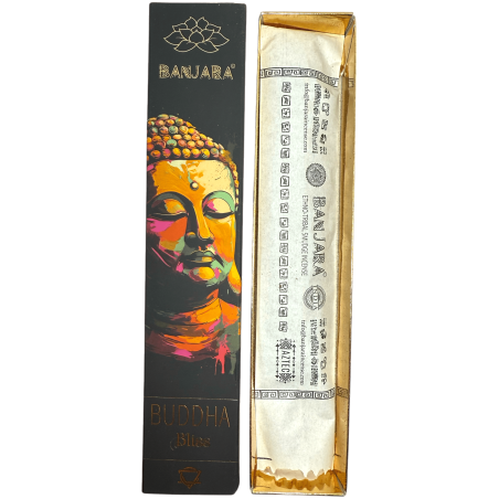 Buddha rökelse Bliss BANJARA - 1 förpackning med 15gr rosa rökelse och jasmin masala