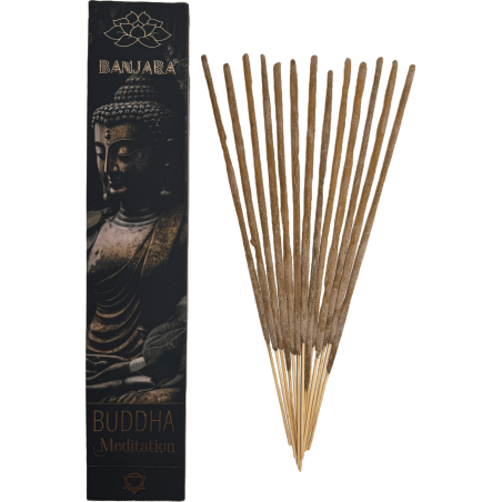 Buddha rökelse meditation BANJARA - 1 förpackning med 15gr rökelse patchouli och eucalyptus masala