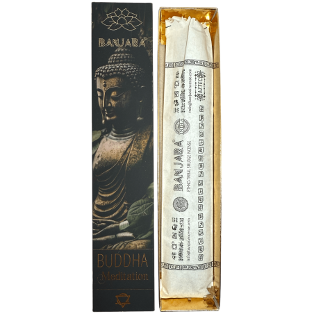 Incienso Buddha Meditació BANJARA - 1 Caixeta de 15gr Incienso Pachulí i Eucaliptus Masala