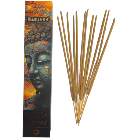 Incienso Buddha Armonía BANJARA - 1 Cajetilla de 15gr Incienso Cedro y Frankincense Masala