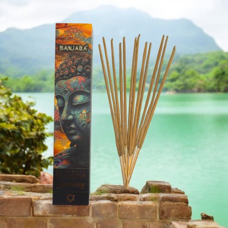 Incienso Buddha Armonía BANJARA - 1 Cajetilla de 15gr Incienso Cedro y Frankincense Masala