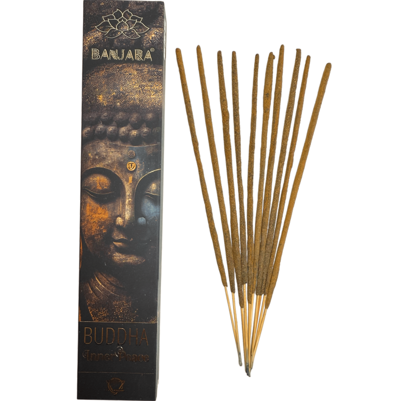 Buddha Räucherstäbchen Innerer Frieden BANJARA - 1 Packung mit 15gr Lavendel Räucherstäbchen und Kamille Masala-Banjara Buddha Räucherstäbchen-HOSTENATURA