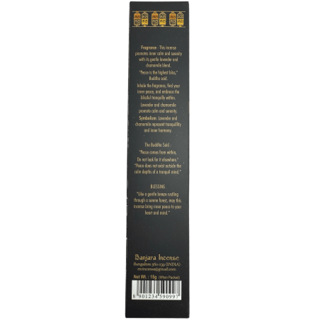 Incenso de Buda Paz Interior BANJARA - 1 Pacote de Incenso de Lavanda e Camomila Masala de 15gr