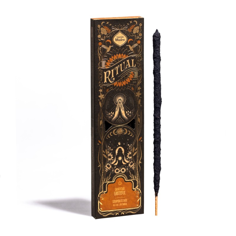 Incense Ritual Gratitude Holy Mother Lavender Astral - 6 thick sticks of approximately 1h duration-Incienso Ritual Sagrada Madre-HOSTENATURA